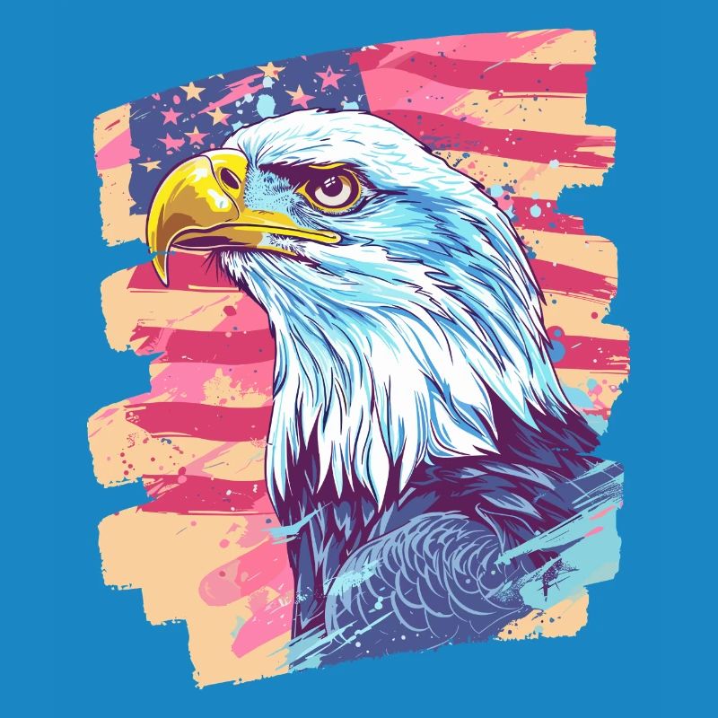 American flag with eagle