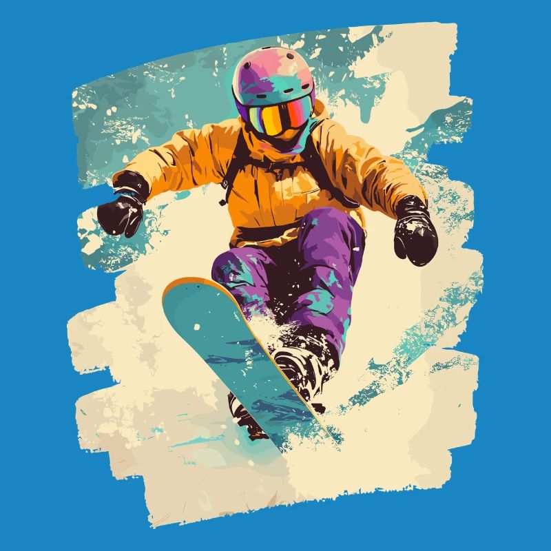 Snowboarder Pulverschnee