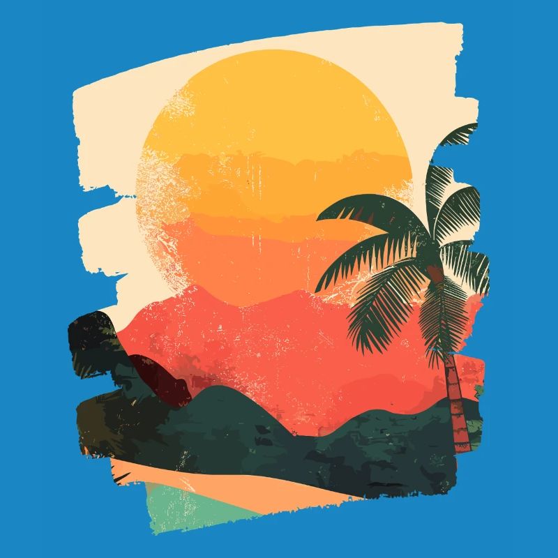 Summer Palm Tree Sunset