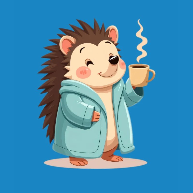 hérisson avec motif de pull de café