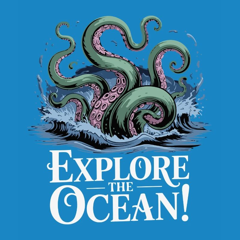 Conception d’aventure de pieuvre océanique