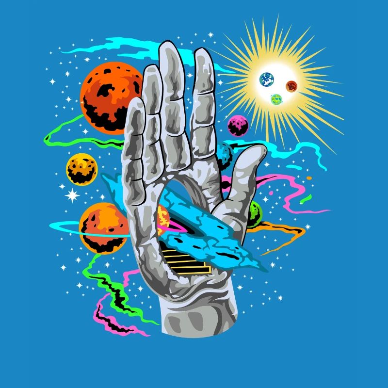 Cosmic Hand with Planetary Orbits