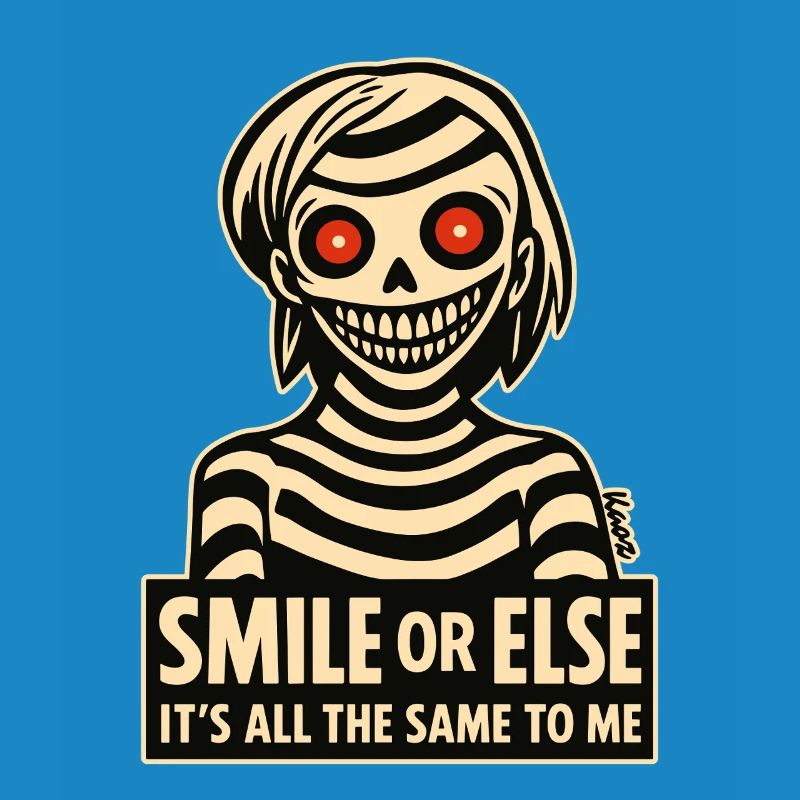 Skeletal smile with message
