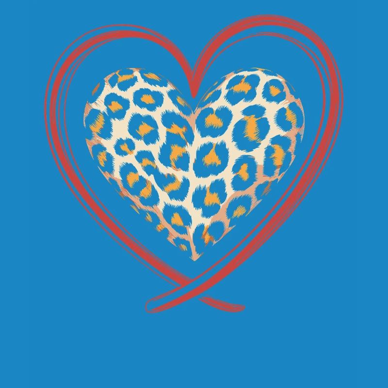 Leopard print heart leopard
