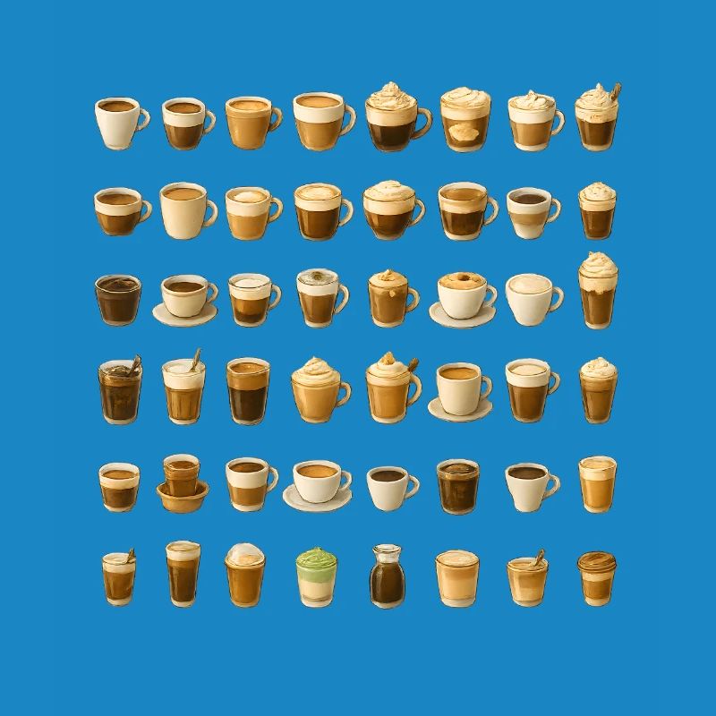 Various coffee drinks