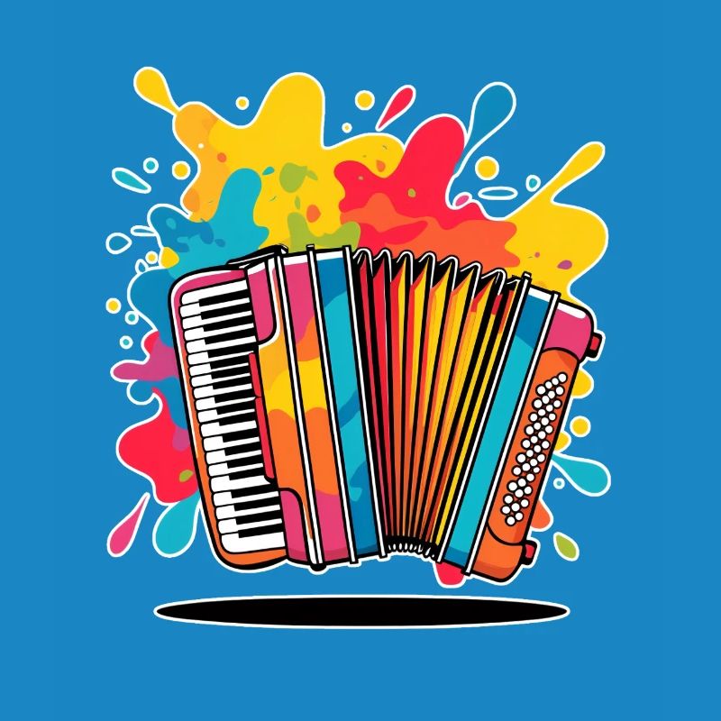 Instruments de musique colorés avec des éclaboussures