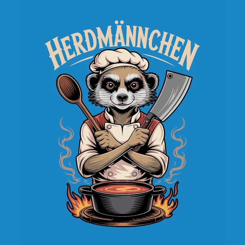 Herdmännchen kochen lustiger Koch Herdmännchen