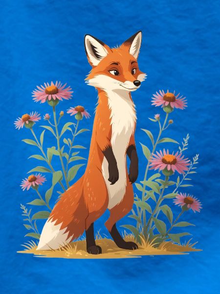 Fuchs mit Blumenmuster Illustration