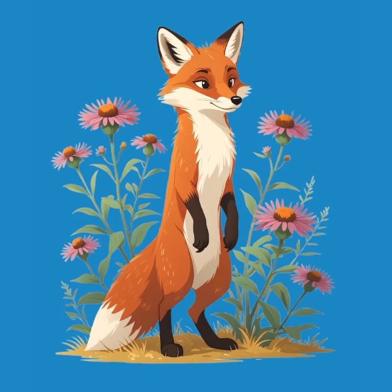 Fuchs mit Blumenmuster Illustration