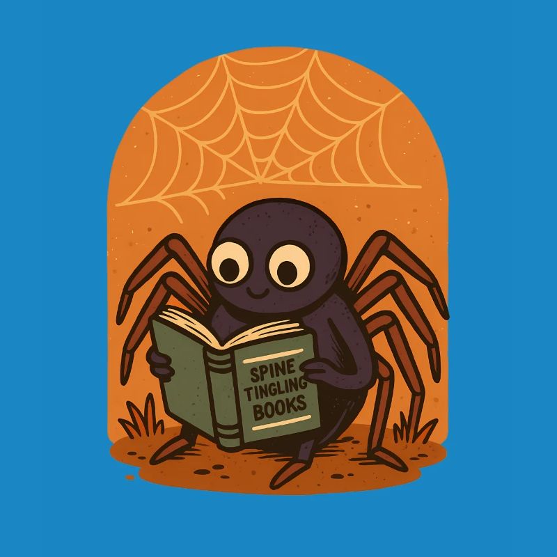 Spider reader insect design with sunset