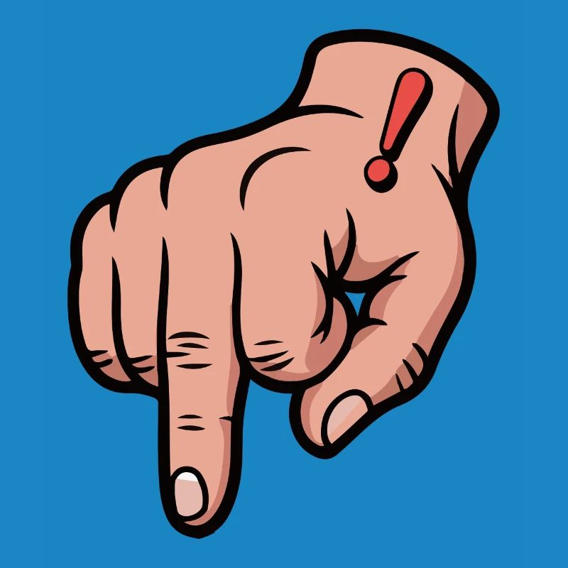 Bold Red Exclamation Point Hand Illustration