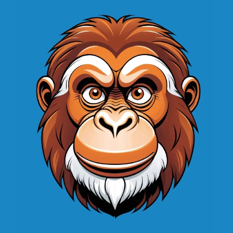 Portrait graphique de singe dans des tons chauds