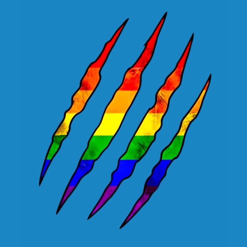 Pride Claw Rainbow Statement Scratch Trace