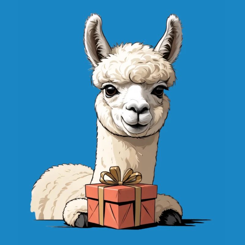 Alpaca with gift box