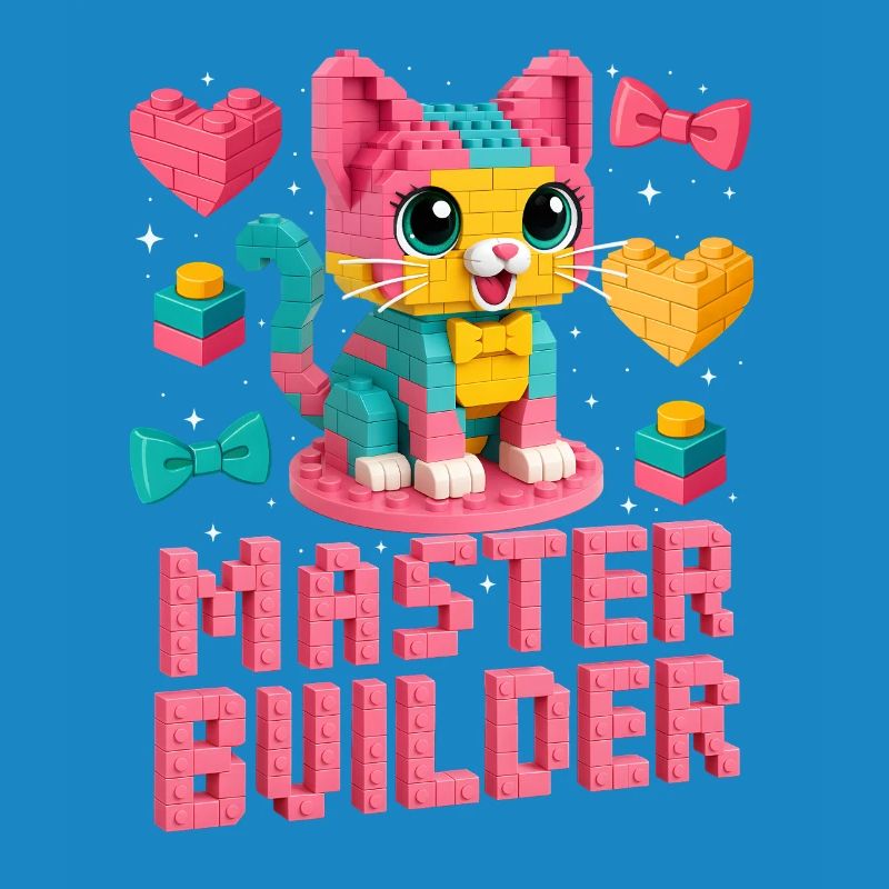 Maître constructeur créatif brique amoureux de la construction de blocs