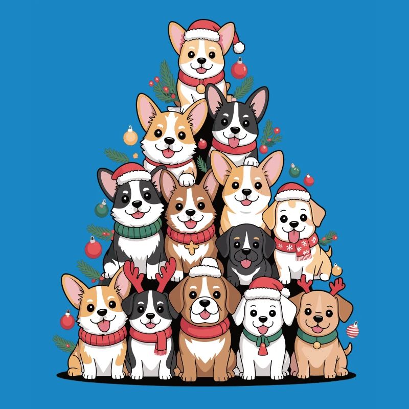 Pyramide de chien de Noël – Drôle de look de Noël