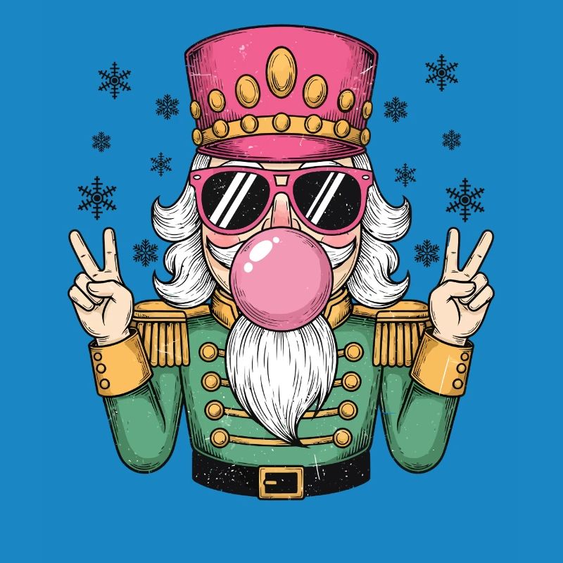 Nutcracker blows chewing gum