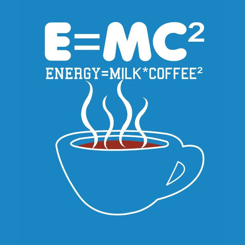 Illustration de la formule du café E = MC2