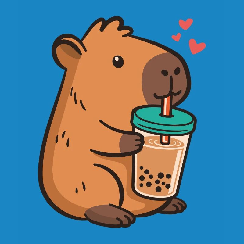 Capybara Bubble Tea Kawaii Boba Tea Milk Tea