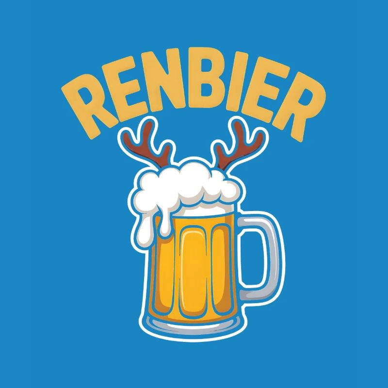 Renbier Krug mit Geweih