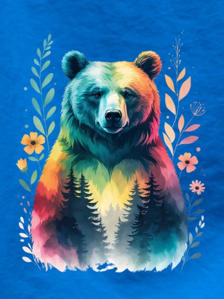 Regenbogenbär im Wald