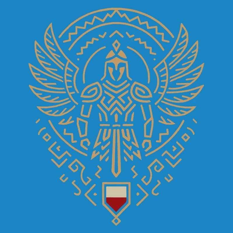 Minimalist Winged Hussar Warrior Emblem