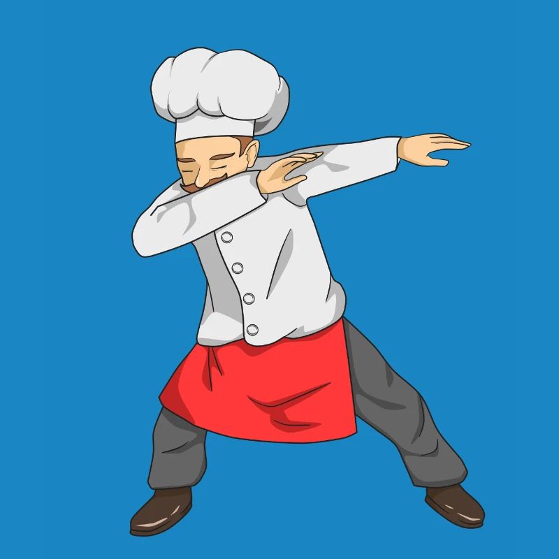 Dabbing Chef Funny Cooking Master Culinary Kitchen