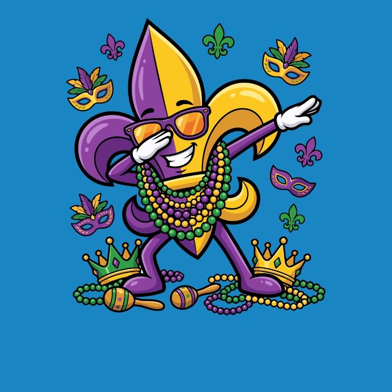 Dabbing Fleur De Lis Mardi Gras Dab Fleur De Lis
