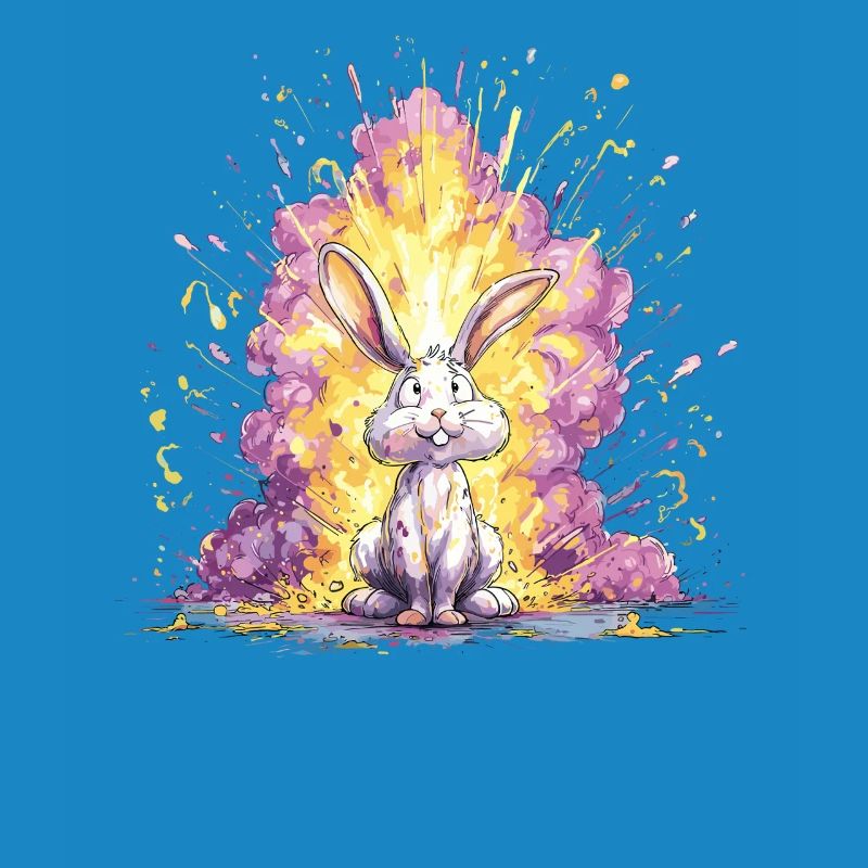 Color Explosion Bunny Illustration