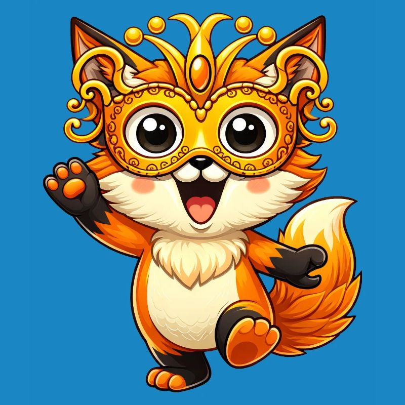 Carnival Fox Disguise Carnival Dancing Joy