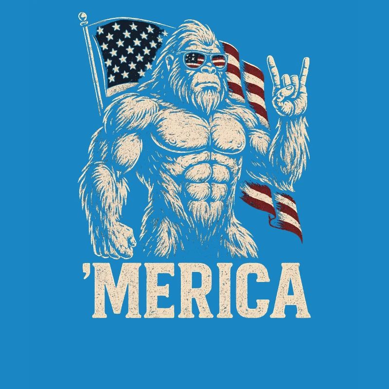 Amerika Bigfoot Lustiger Bigfoot zum 4. Juli Ameri