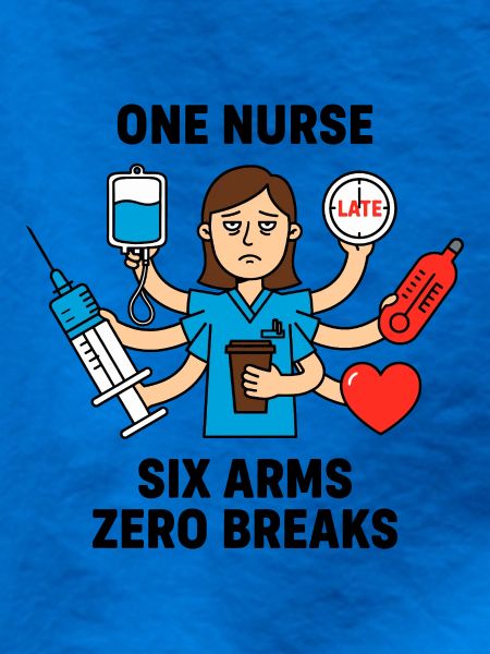 Überfordertes Multitasking-Chaos der Krankenschwester