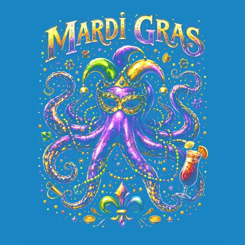 Mardi Gras Octopus Octopus Mask