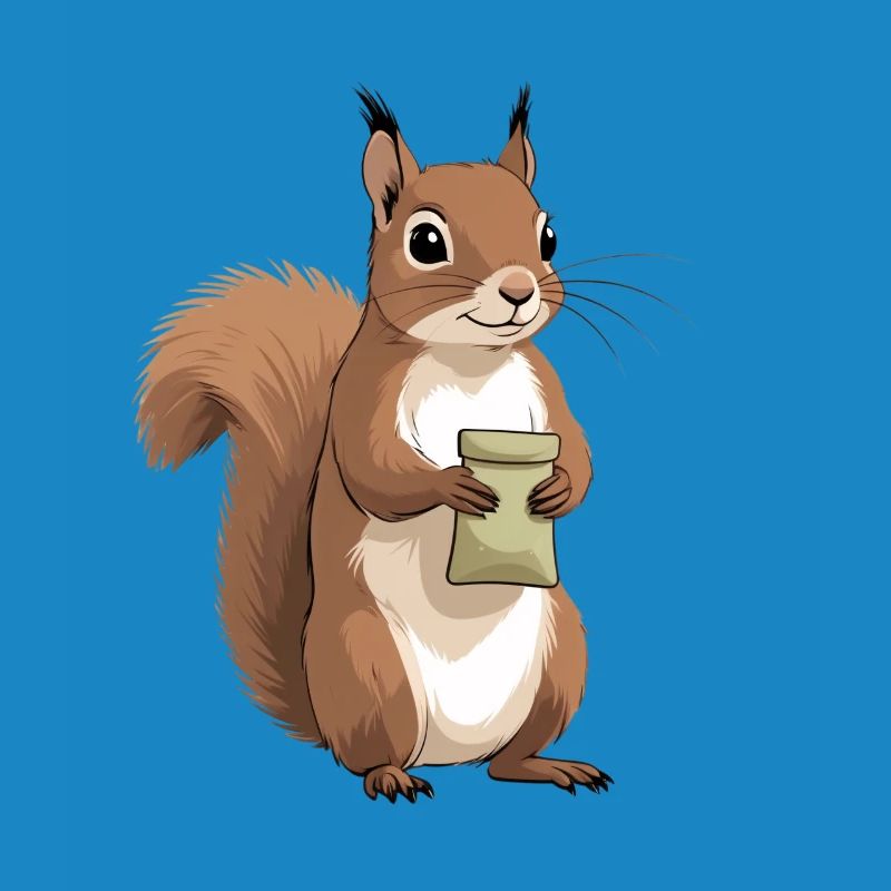 Squirrel with bag