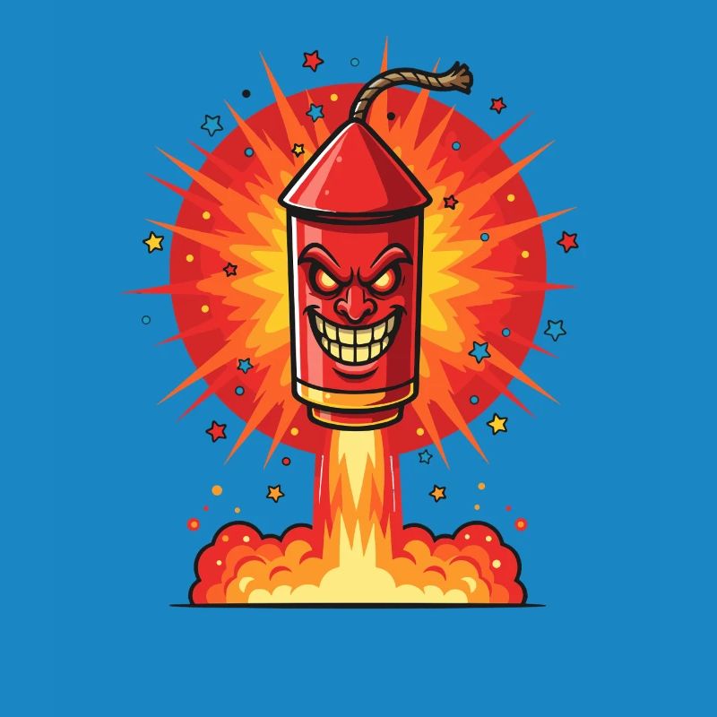 Fusée riante dans le feu