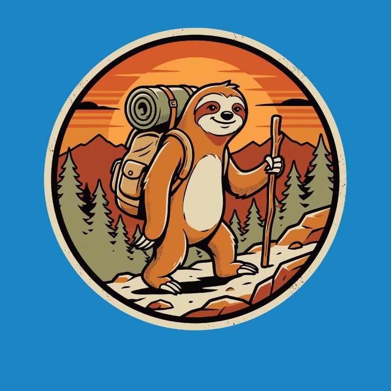 Sloth Wanderer Retro Badge