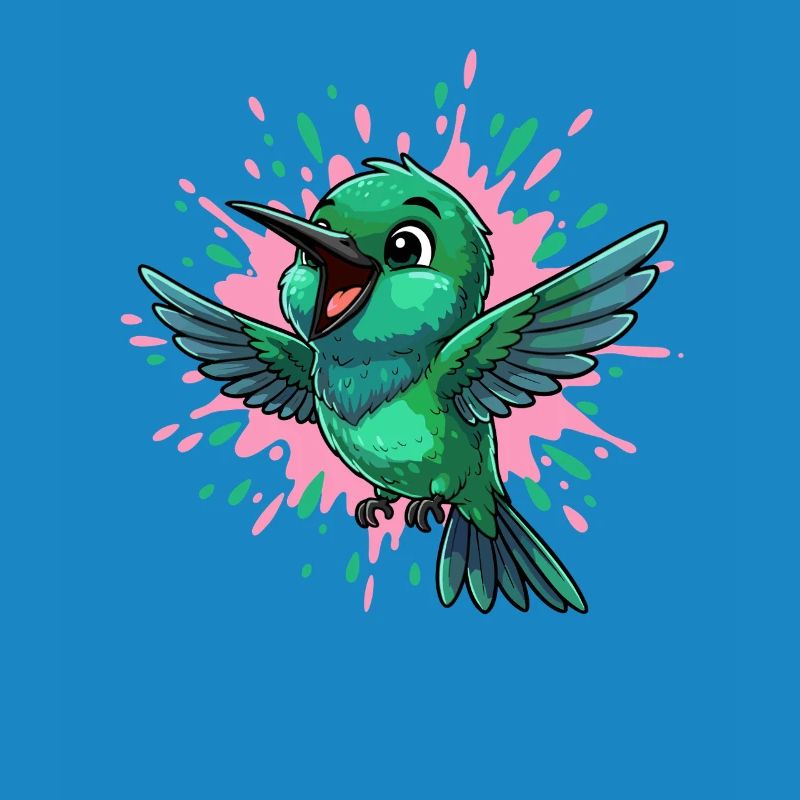 Colibri coloré avec éclaboussures de couleur