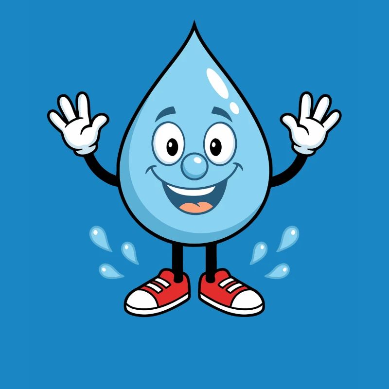 Drop d’eau heureuse avec des baskets