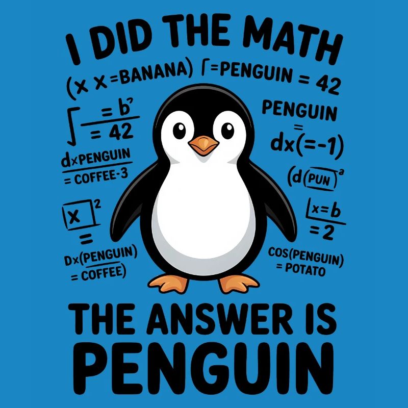 Math Sayings Penguin Funny Math Gift