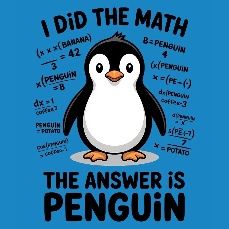 Math Sayings Penguin Funny Math Gift