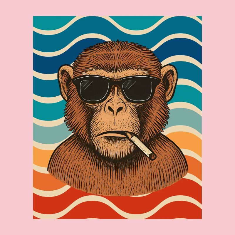 Wave Chimp with Sunglasses