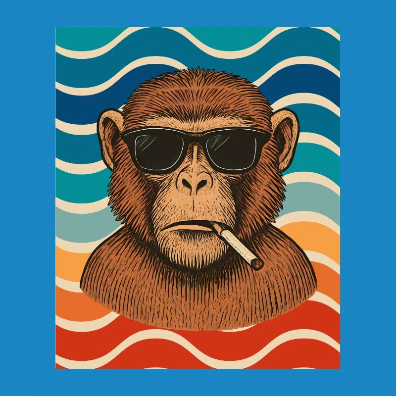 Wave Chimp with Sunglasses