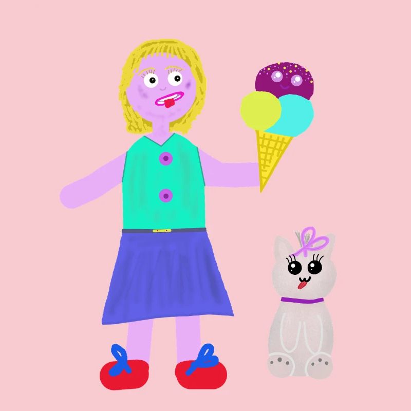 Eiscreme-Mädchen Eiscreme Eiswaffel Eis