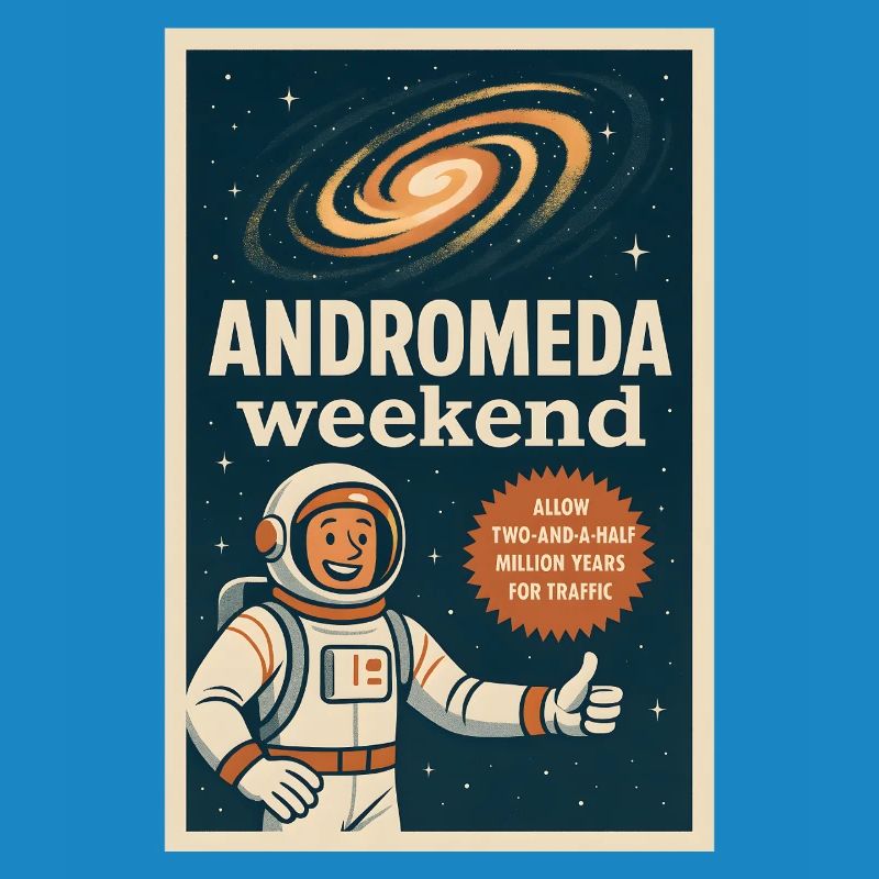 Week-end d’Andromède | Humour spatial rétro