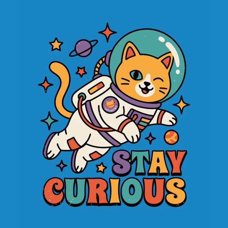 Reste Curieux Chat de l’Espace
