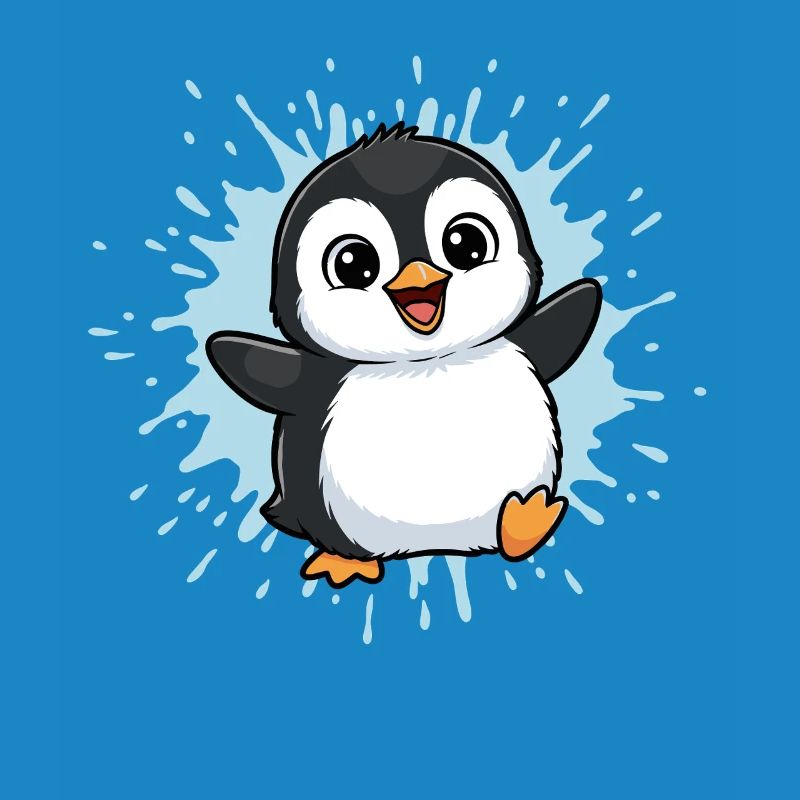Éclaboussure colorée de pingouin