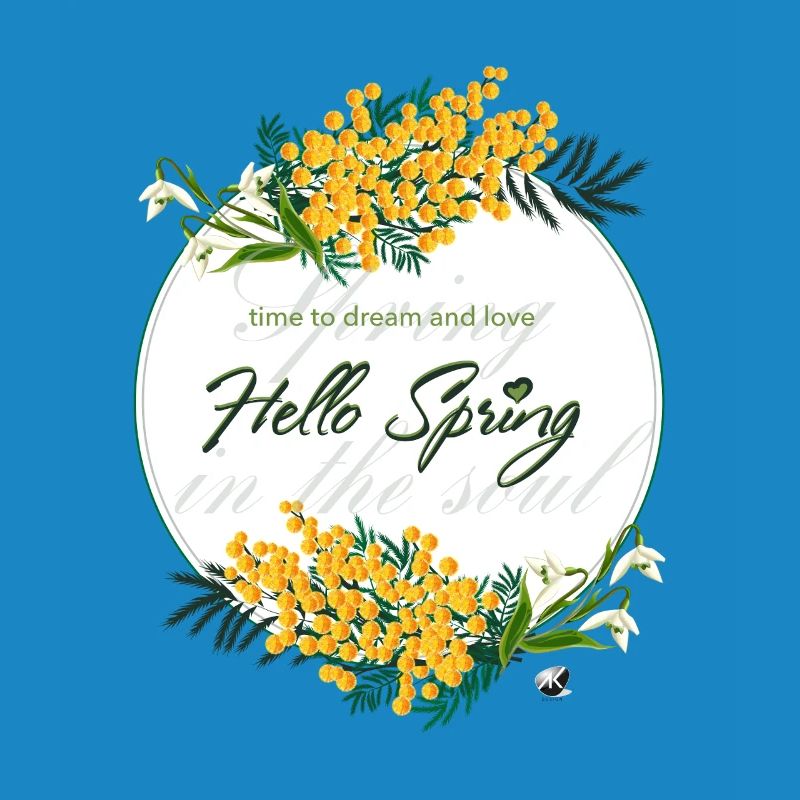 Mimosa and spring bells. Hello spring
