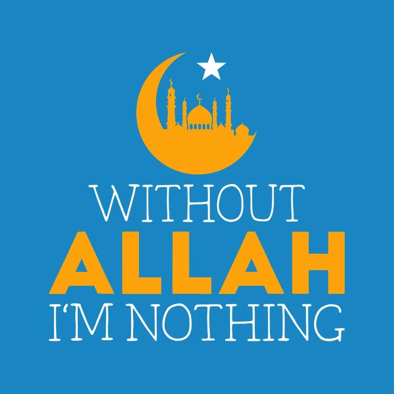 Ohne Allah bin ich nichts Typografie