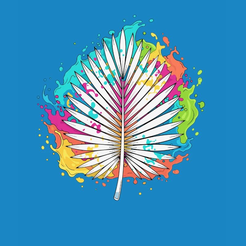 Bunte Palmenfächer Farbexplosion