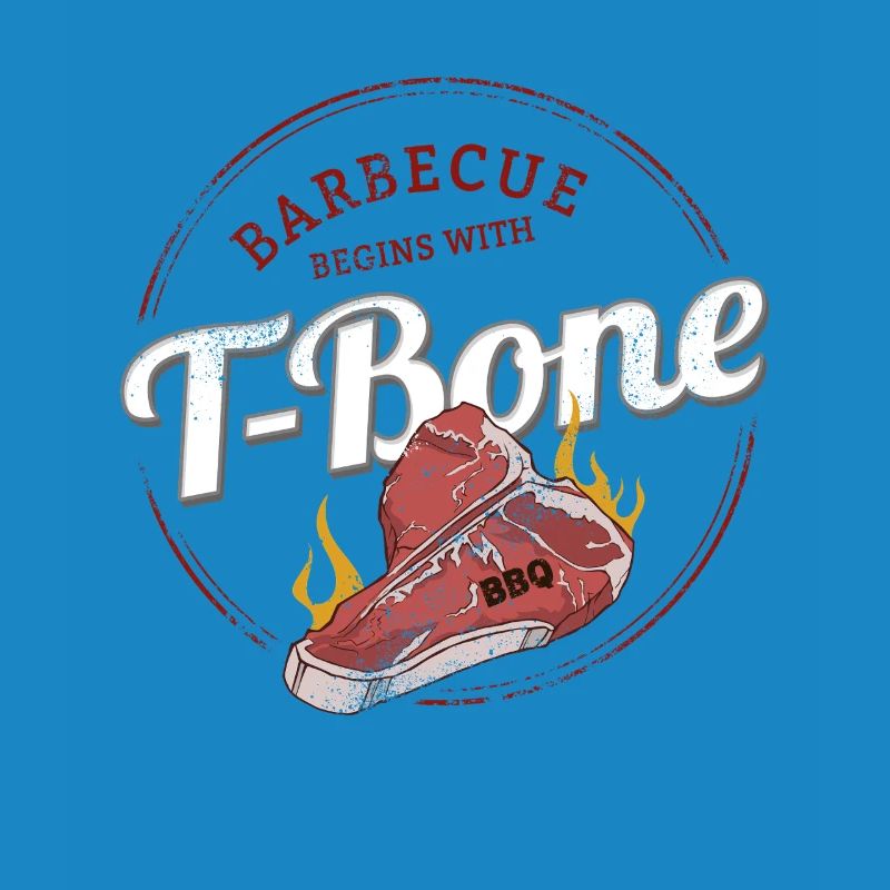 T-Bone-Steak Barbecue Rindfleisch BBQ Design